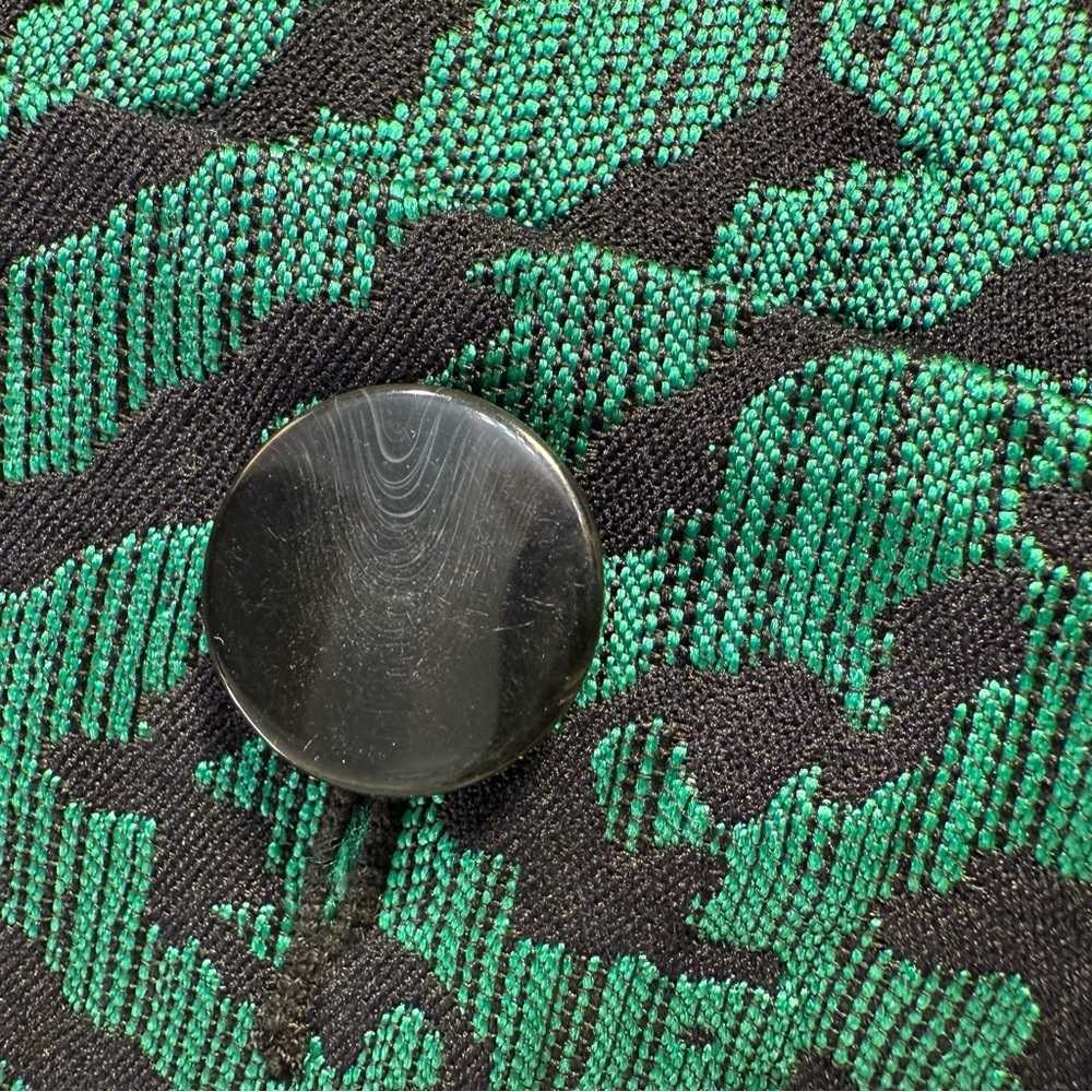 Emerald‎ Green Textured Blazer – Size 32 – Statement Zebra Jacquard Pattern - Picture 5 of 12